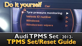 Audi MMI Dash Tyre Pressure Warning Light Reset and Store TPMS [upl. by Anma96]