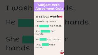 Subject Verb Agreement Quiz  Wash or Washes  inflectional endings englishquiz [upl. by Eniamret293]