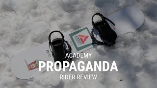 Academy Propaganda 2019 Snowboard Rider Review  Tacticscom [upl. by Malka]