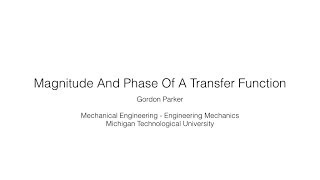 Magnitude And Phase Of A Transfer Function [upl. by Anamuj287]