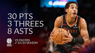 Jordan Poole 30 pts 3 threes 8 asts vs Pacers 2324 season [upl. by Nilrem]