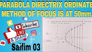 PARABOLA DIRECTRIX ORDINATE METHOD OF FOCUS IS AT 50mm IN HINDI Saifim 03 Saifim03 [upl. by Nivlem588]