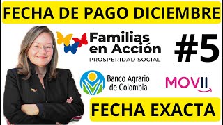 FECHA DE PAGO diciembre familias en accion ciclo 5 [upl. by Oivaf]