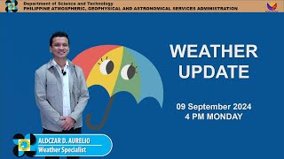 Public Weather Forecast issued at 4PM  September 09 2024  Monday [upl. by Adnicul]