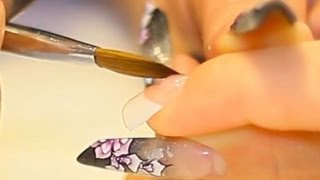 Acrylic Nail Application onto French White Nail Tips Nail Video Tutorial [upl. by Niwhsa364]