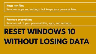 How to Reset Windows 10 without Losing Data  Windows 10 Reset to Factory Settings  Shorts [upl. by Alimak]