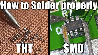 How to Solder properly  Throughhole THT amp Surfacemount SMD [upl. by Ynnaj]