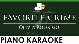 Olivia Rodrigo  favorite crime  LOWER Key Piano Karaoke Instrumental [upl. by Anahcra]