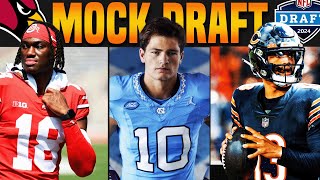 2024 NFL Mock Draft QBs go back to back at No 1 and No 2  CBS Sports [upl. by Nwahser]