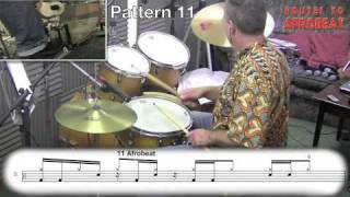 Afrobeat drumming  Fela KutiTony Allen style drums  Afrobeat rhythms 30 Drum pattern examples [upl. by Adeehsar]