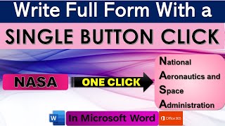 ONE CLICK TIP Write Full Form of any Acronym abbreviation in MS Word 365  Text Box Gallery Word [upl. by Nevsa97]