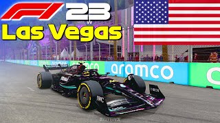 F1 23  100 Race Las Vegas in Hamiltons Mercedes [upl. by Yeslaehc875]