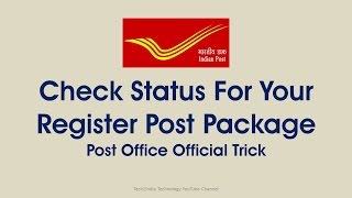 Check Status For Your Register Post Package  Post Office Official Trick [upl. by Candide]