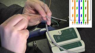 How to wire a RJ45 Plug onto Cat5 Cable HD [upl. by Yeclek]