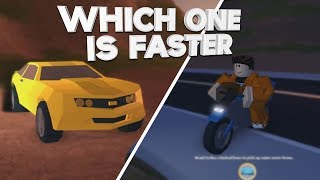 JAILBREAK MOTORCYCLE vs CARS WHICH ONE IS FASTER [upl. by Caton577]