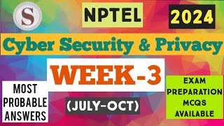 Cyber Security and Privacy  Week3 Assignment Answers 2024  NPTEL nptel2024 [upl. by Elbert84]