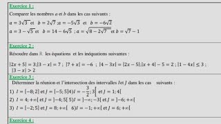 série d exercices  lordre dans R tronc commun science [upl. by Woolley]