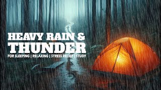 Defeat Insomnia to Deep Sleep Instantly with Heavy Rain amp Deep Thunder Sounds For Sleeping Relax [upl. by Ahsikan]