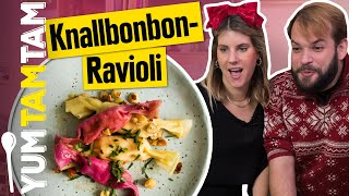 KnallbonbonRavioli  Mit Ziegenkäse amp Nüssen  yumtamtam [upl. by Trellas]