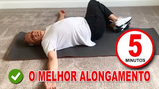 5 MINUTOS PRATICANDO O MELHOR ALONGAMENTO PARA COLUNA NA POSIÃ‡ÃƒO DEITADA [upl. by Wendelin]