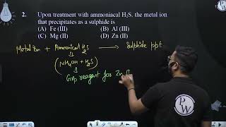 Upon treatment with ammoniacal H2S the metal ion that precipitates as a sulphide isampnbsp [upl. by Akeim]