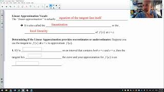 Using Linear Approximation to estimate function values AP Calculus topic 46 [upl. by Ahsirahc]