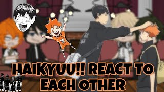 Haikyuu React To TiktokKarasuno first year react to each other [upl. by Eednus]