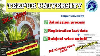 Tezpur University CUET Full admission processCutoff TEZPUR UNIVERSITY by Smartlearner20 [upl. by Kedezihclem]