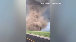 Tornado touches down in near Laramie Wyoming [upl. by Rundgren116]