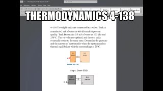 Thermodynamics 4138 Two rigid tanks are connected by a valve Tank A contains 02 m3 of water at [upl. by Kalie]