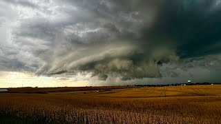 Maryville Missouri INCREDIBLE SUPERCELL STRUCTURE WALL CLOUD amp HAIL 4K September 24th 2024 [upl. by Landsman]