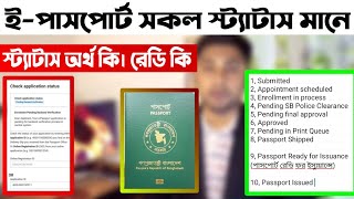 Epassport status check  ইপাসপোর্ট এ কোন Status এর মানে কি  EPassport Application Status Meaning [upl. by Elisa507]