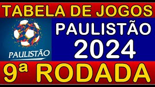 TABELA DE JOGOS DO CAMPEONATO PAULISTA 2024 • 9ª RODADA • PRÓXIMOS JOGOS DO PAULISTÃO 2024 [upl. by Elvyn]