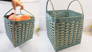 This Wonderful Storage Basket Is Made Only From Paper  DIY Storage Basket [upl. by Orazal]