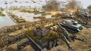 German Army BRIDGE FORTRESS vs 5000 Russian Charge  Men of War WW2 Mod [upl. by Brotherson]