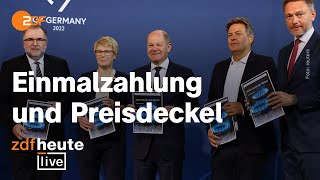 Gaspreisbremse So sollen Haushalte und Unternehmen entlastet werden  ZDFheute live [upl. by Eek]