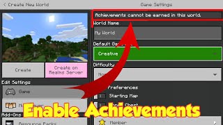 Turn on achievements in Minecraft PE After using Creative mode [upl. by Bramwell]