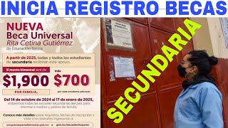 BECAS SECUNDARIA INICIA CIA REGISTRO AVISO 1900  700 AQUÍ [upl. by Benioff]