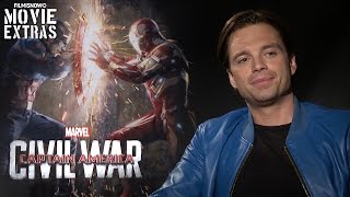 Anthony Mackie amp Sebastian Stan talk about Captain America Civil War 2016 [upl. by Edeline]