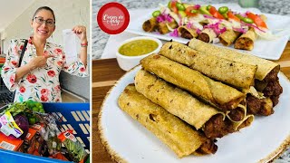 Muy Barata SIN CARNE Alta en Proteína Sin Grasa Azúcar Acido Úrico TAQUITOS DE FRIJOLES RANCHEROS [upl. by Aidile696]