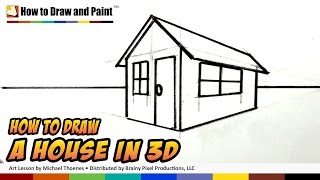 How to Draw a House in 3D for Kids  Art for Kids  Easy Things to Draw  MAT [upl. by Rosene180]