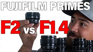 Which are the best Fujifilm prime lenses XF F14 vs F2 18mm 23mm and 35mm [upl. by Hafeenah]