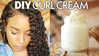 DIY Whipped Curl Cream for Dry Natural Hair  HEALTHY CURLY HAIR [upl. by Rois]