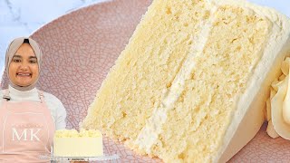 I couldnt believe it The most soft velvety WHITE CAKE Ive ever made White vanilla cake recipe [upl. by Dorion736]