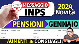 MESSAGGIO INPS 📑 PENSIONI GENNAIO 2024 ➜ RIVALUTAZIONE AUMENTI ma CONGUAGLIO IRPEF TAGLIA IL NETTO [upl. by Normi]