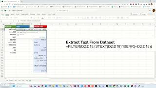 FILTER to extract text and numbers from dataset  Excel Tips and Tricks [upl. by Odrautse]