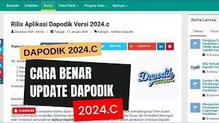 Cara Sukses Update Dapodik 2024C  Semester Genap [upl. by Emalia]