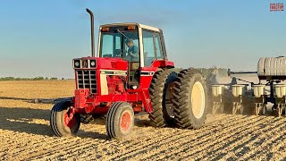 INTERNATIONAL 1086 Tractor Planting Corn [upl. by Shih]