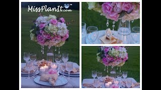 Tall Elegant Wedding Centerpiece  DIY  How To Create A Centerpiece Fit For A Princess [upl. by Ylhsa125]