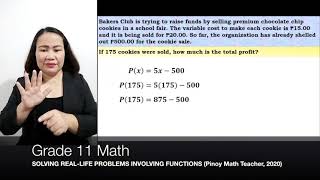 Grade 11 General Math Lesson  SOLVING REALLIFE PROBLEMS INVOLVING FUNCTIONS [upl. by Ailuig]